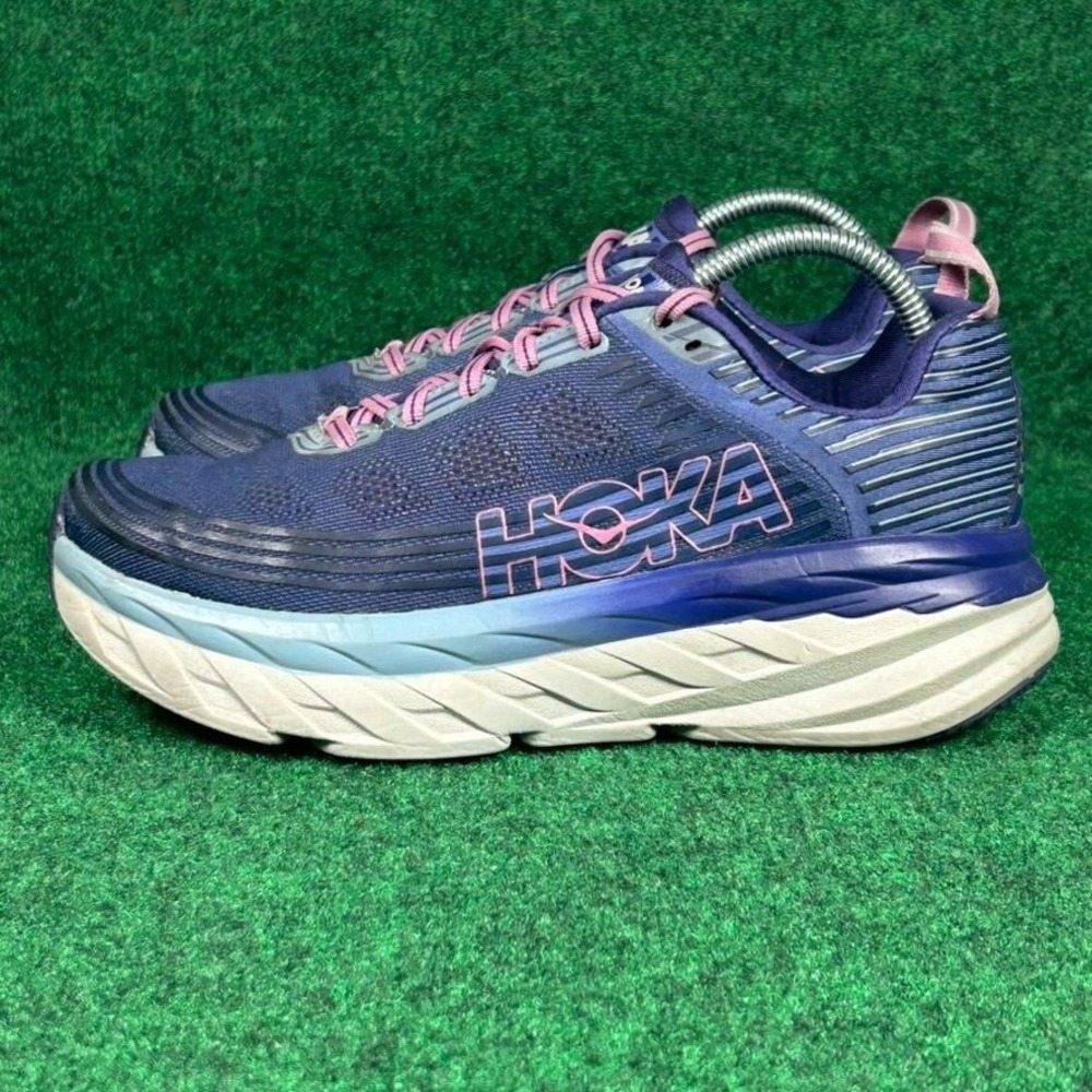 Hoka One One Bondi 6 Running Shoe Women 9 Purple Lightweight Cushion No Insoles - Picture 3 of 9